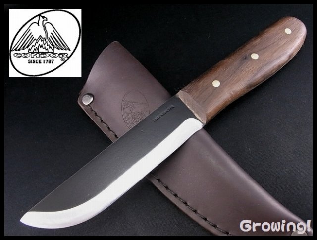 【1075カーボン】【ウォールナット】　ナイフショップ　Bushcraft　「ブッシュクラフト」ベーシック　【5インチ】　グローイング！CONDOR　and　Tool　Knife【コンドル】