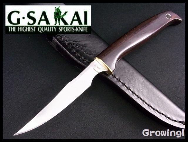 G.サカイ ATS-34 ウィッキーSP(L) トラウト&バード シースナイフ-