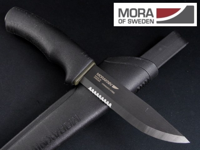 ナイフショップ グローイング！Mora knife【モーラ・ナイフ】 ブッシュクラフト ブラック SRT 【ブラックブレード】BUSHCRAFT  スカンジナビアンナイフ