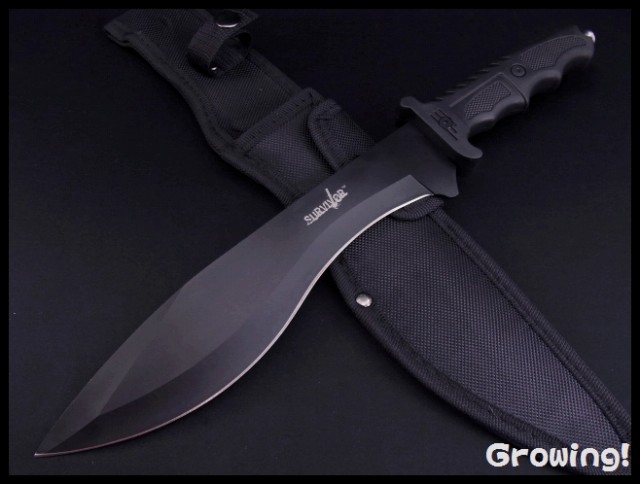 ナイフショップ グローイング サバイバルナイフ Survivor 全長38cm大型ナイフ ナイロンシース